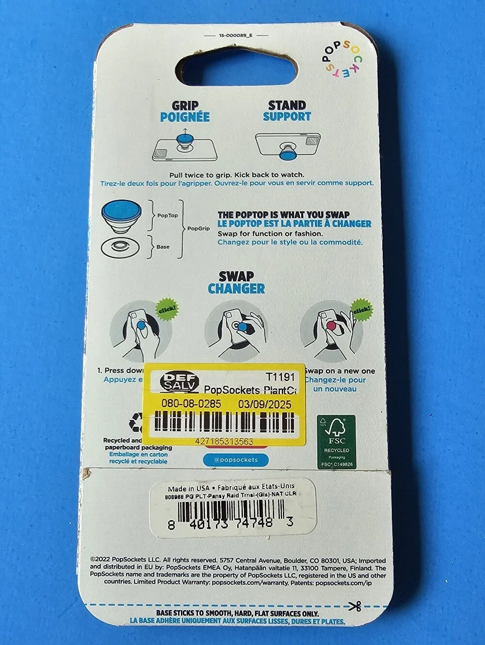 Popsocket - Plant-Based Pansy Raid Translucent